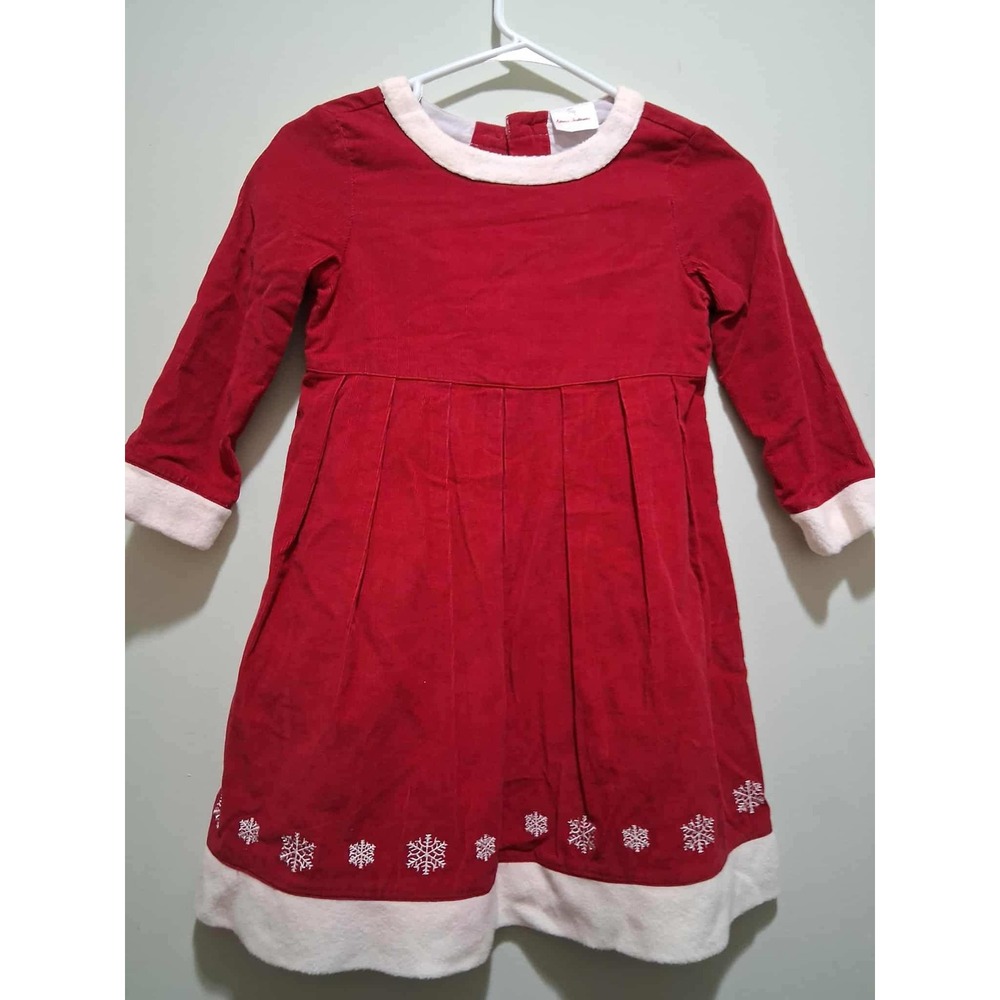 Hanna Andersson‎ Girls Red Corduroy Christmas Holiday Dress Size 110 / 5